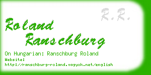 roland ranschburg business card